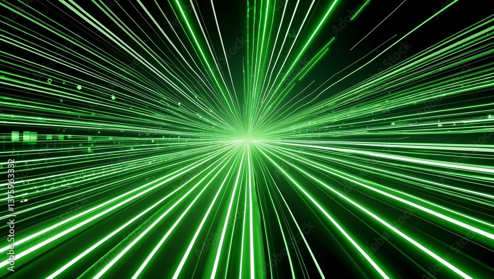 Futuristic technology background with green light trails Futuristic technology background with green light trails