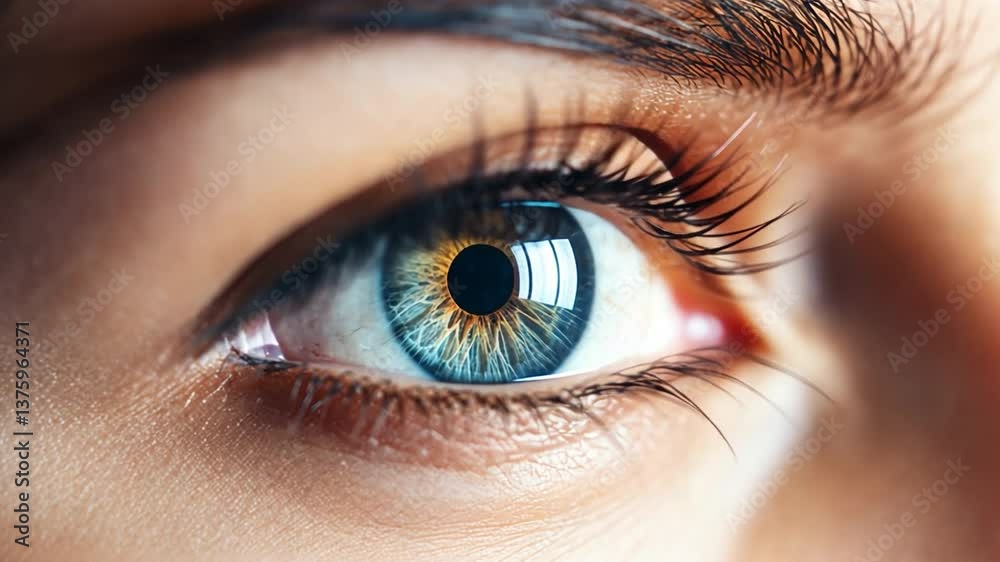 Window to the Soul: A close-up shot unveils the striking detail of an eye, its iris a mesmerizing blend of blue and green, fringed by delicate lashes. Window to the Soul: A close-up shot unveils the striking detail of an eye, its iris a mesmerizing blend of blue and green, fringed by delicate lashes.