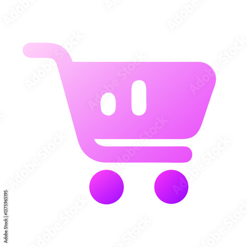 Stylized shopping cart icon with gradient colors for e-commerce and retail