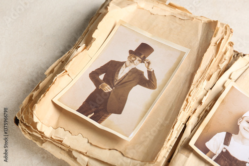 Old album with photos of re...