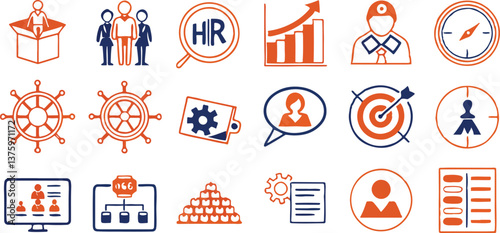 Business Vector set of Easter icons and buttons