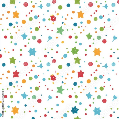Wallpaper Mural Colorful Stars and Dots Pattern Torontodigital.ca