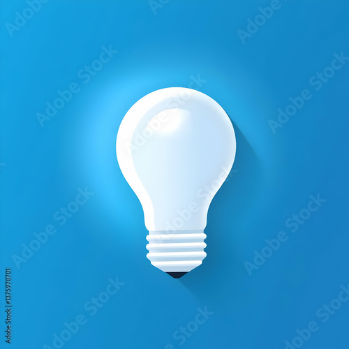 A modern light bulb glowing against a blue background, symbolizing innovation and creativity in technology and energy.