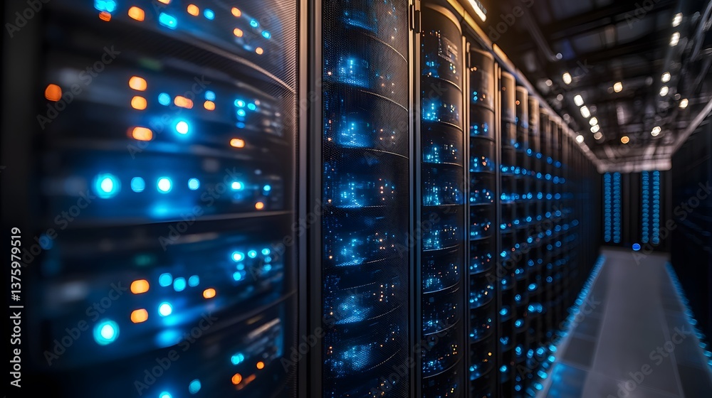 A high-tech mining facility extracting digital currency