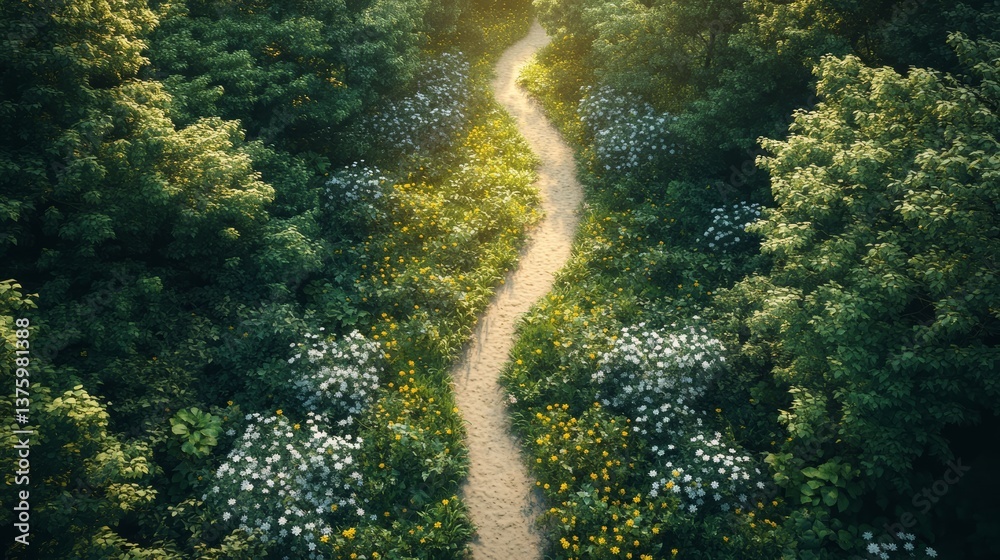 Tranquil forest trail for eco-tourism and wellness retreats