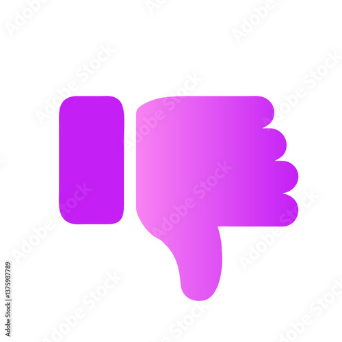 Stylized thumbs down icon with gradient colors for disapproval and negative feedback