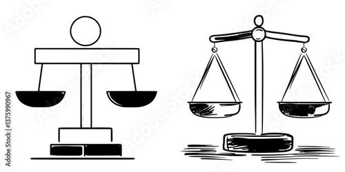Scales of justice symbolizing fairness and balance in legal matters within a minimalist design