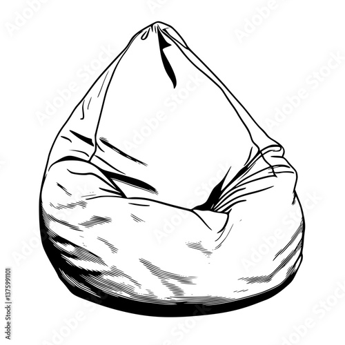 Bean bag chair placed in a cozy living room corner during a sunny afternoon for relaxation and comfort