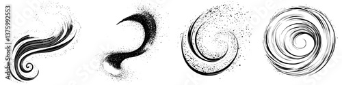 Swirling patterns of black ink create dynamic designs for artistic exploration in creative projects