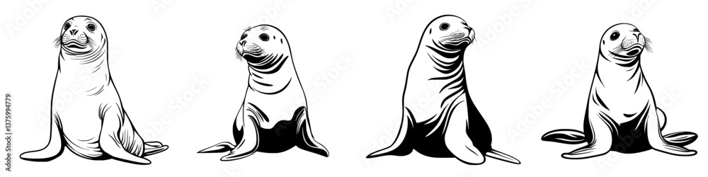 Cute seals lounging on the beach in a sunny coastal setting showcasing their playful nature and curious expressions Cute seals lounging on the beach in a sunny coastal setting showcasing their playful nature and curious expressions