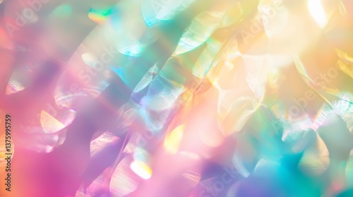 Glitter pastel rainbow aurora hologram background.