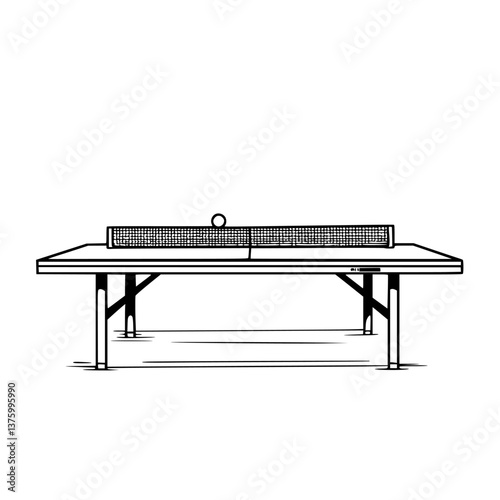Table tennis setup in an indoor space with bright lighting and clear lines for an exciting match