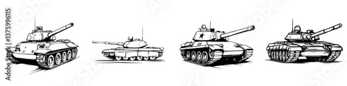 Military tank designs showcasing various models and forms for historical and educational purposes