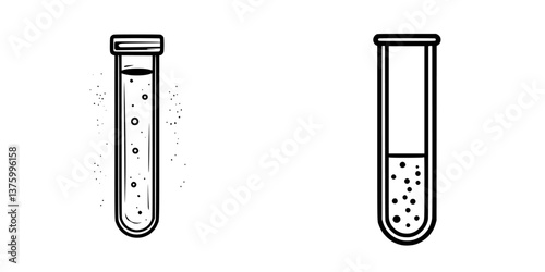 Test tubes filled with liquids showing different characteristics in a laboratory setting during a scientific experiment