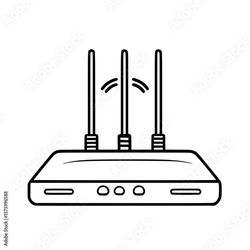 Wireless router with three antennas for improved internet connectivity and signal strength at home or office