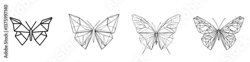 Elegant wireframe butterfly designs showcasing intricate patterns and shapes in a creative display of artistry and craftsmanship