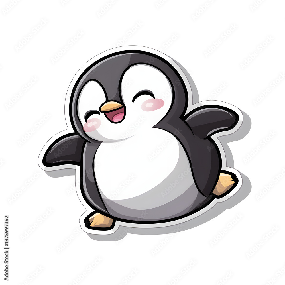 Obraz premium Cute Cartoon Penguin