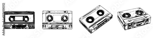 Various styles of retro cassette tapes displayed on a white background showcasing their unique designs and textures