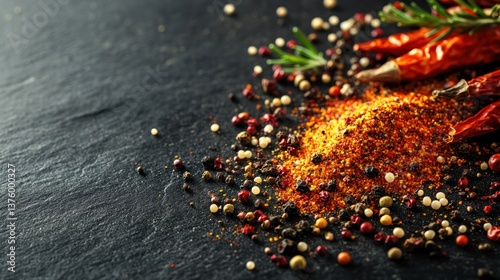 Fototapeta Naklejka Na Ścianę i Meble -  Minimalist Display of Antibacterial Spices, Symbolizing Wellness and Modern Medicine