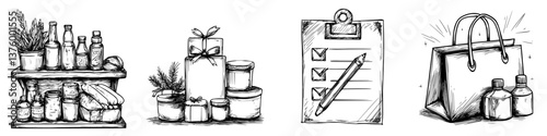 Artistic representation of various wellness products and accessories for gift giving and shopping