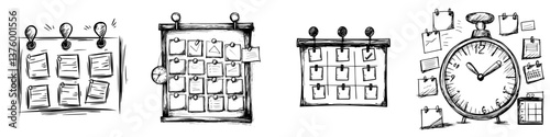 Planning tools display various schedules and reminders for effective time management and organization