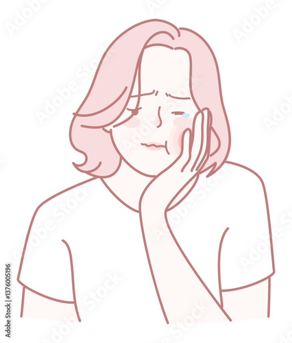 An Emotional Character Illustration Showing Thoughtful Expression, Evoking Deep Feelings