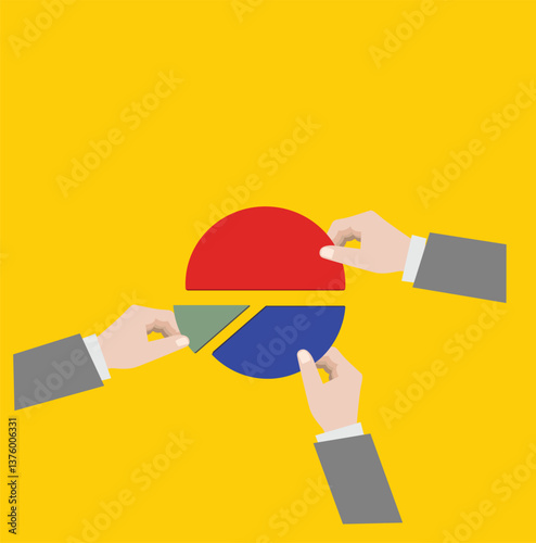 Market share, financial concept