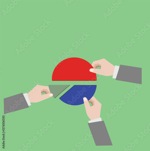 Market share, financial concept
