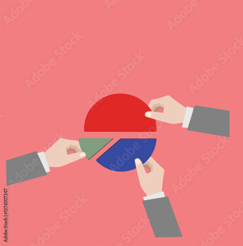 Market share, financial concept