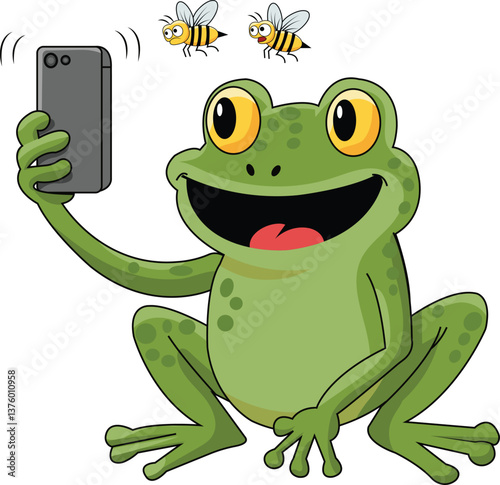 Funny Frog Taking a Selfie 