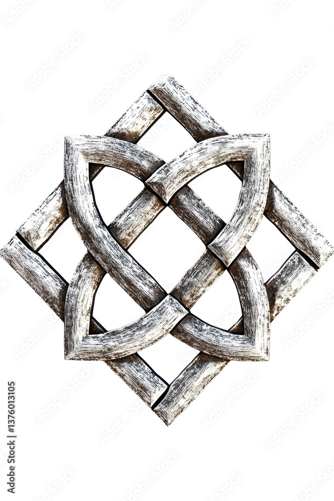 Isolated Celtic Knot Design, Wood Isolated Celtic Knot Design, Wood