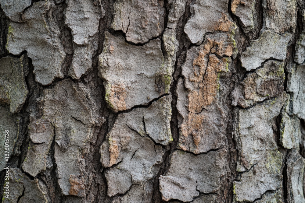 Close up shot showing the textured surface of tree bark Close up shot showing the textured surface of tree bark