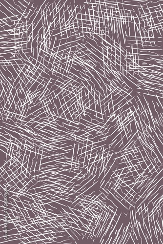 Abstract Seamless Pattern with White Scratch Lines on Muted Purple Background
