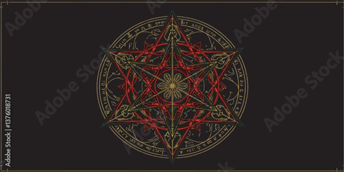 Sigil of Asmodeus, Occult Symbol Vector Illustration