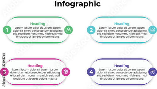 Vector infographic presentation design template with icons and 4 options or steps