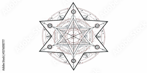 Sigil of Asmodeus, Occult Symbol Vector Illustration
