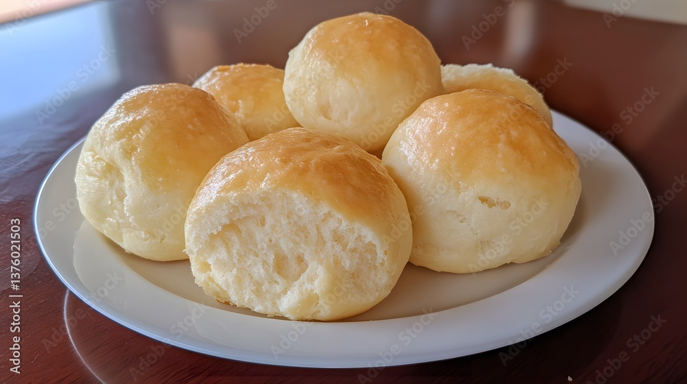 Golden Brown Homemade Dinner Rolls Closeup Golden Brown Homemade Dinner Rolls Closeup