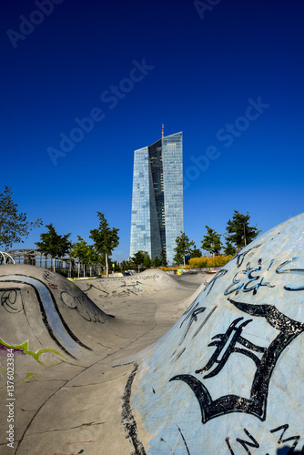 Obraz na płótnie ECB, European Central Bank, Frankfurt, Germany w salonie