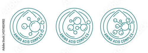 Amino acid complex icon. Minimalist editable design.