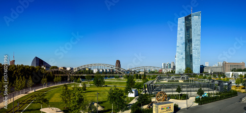 Obraz na płótnie ECB, European Central Bank, Frankfurt, Germany w salonie