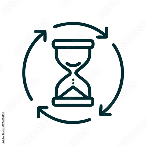 Hourglass illustration representing time management and cycles  