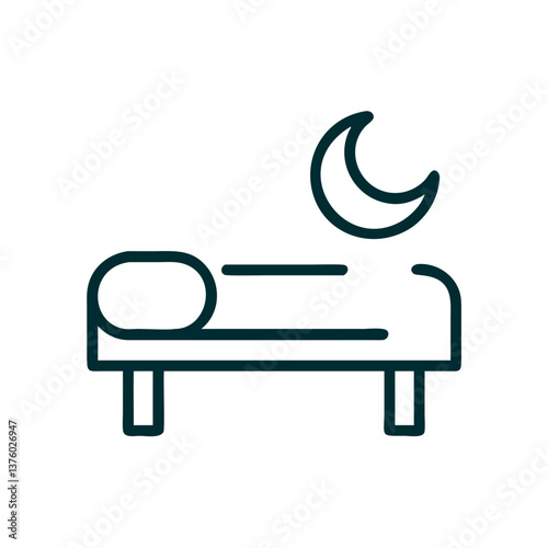 Sleep Icon with Moon Symbolizing Restful Night  