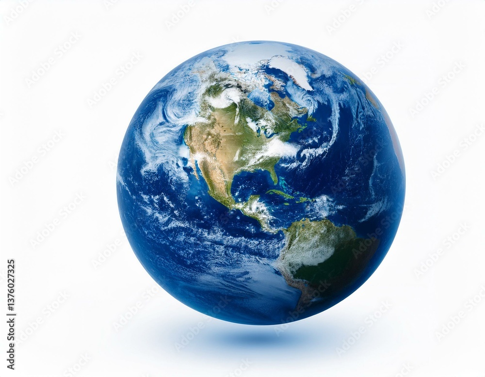 Blue planet earth isolated on white background. Clipping path. Elements of this image furnis Blue planet earth isolated on white background. Clipping path. Elements of this image furnis