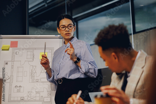 In a contemporary office environment, a dedicated team is engaged in discussing future plans and ongoing projects