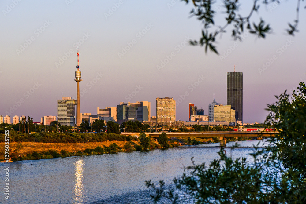 Danube city, river Danube, Vienna, Austria