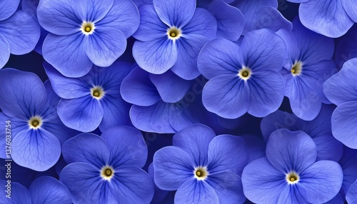Delicate Blue Flowers Background High-Resolution Macro Photography of Floral Pattern.