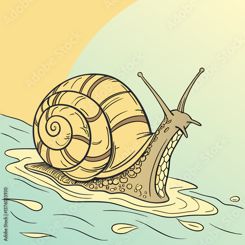 A colourful snail vector 