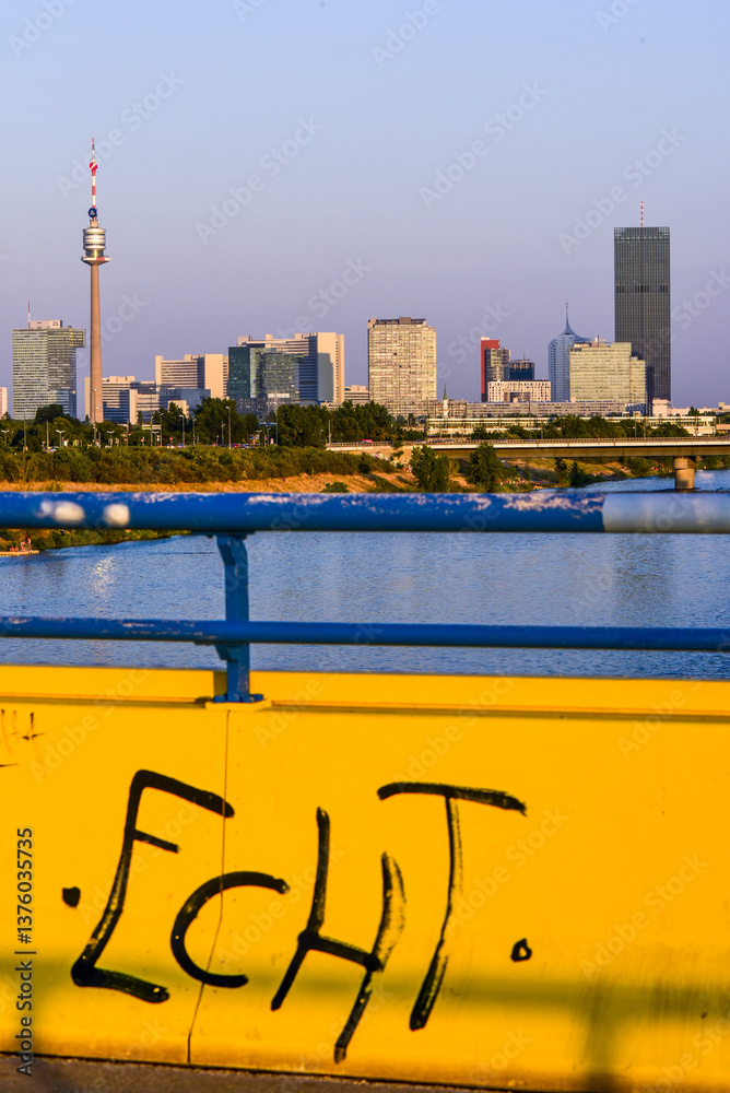 Danube city, river Danube, Vienna, Austria