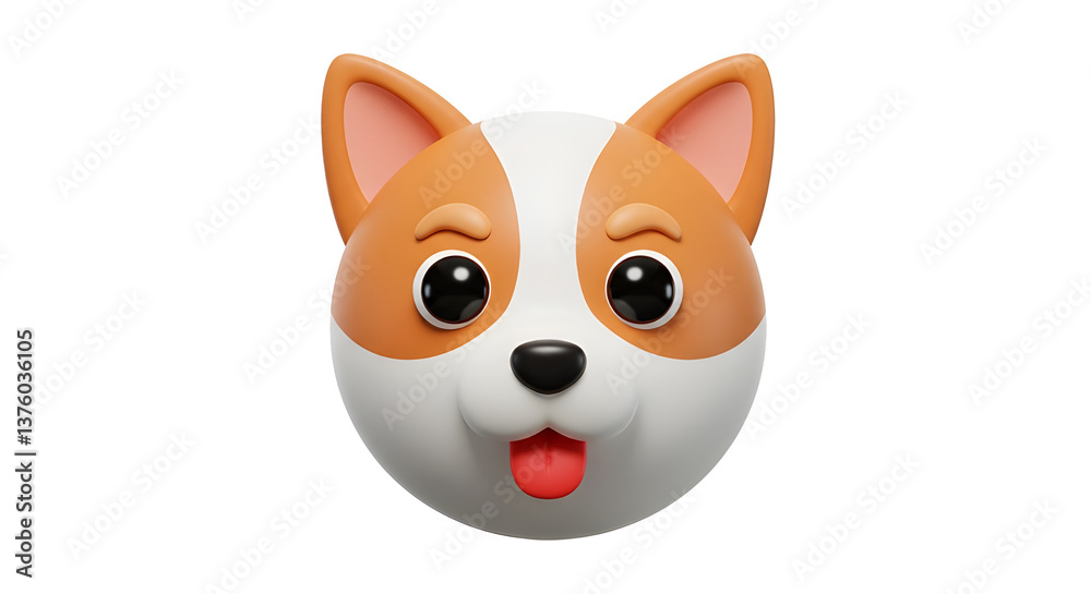 Fototapeta premium Corgi dog. 3d vector icon. Cartoon minimal style. stock illustration 