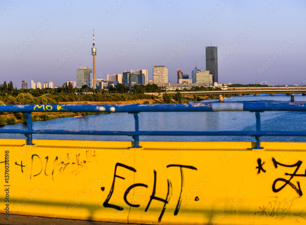 Danube city, river Danube, Vienna, Austria